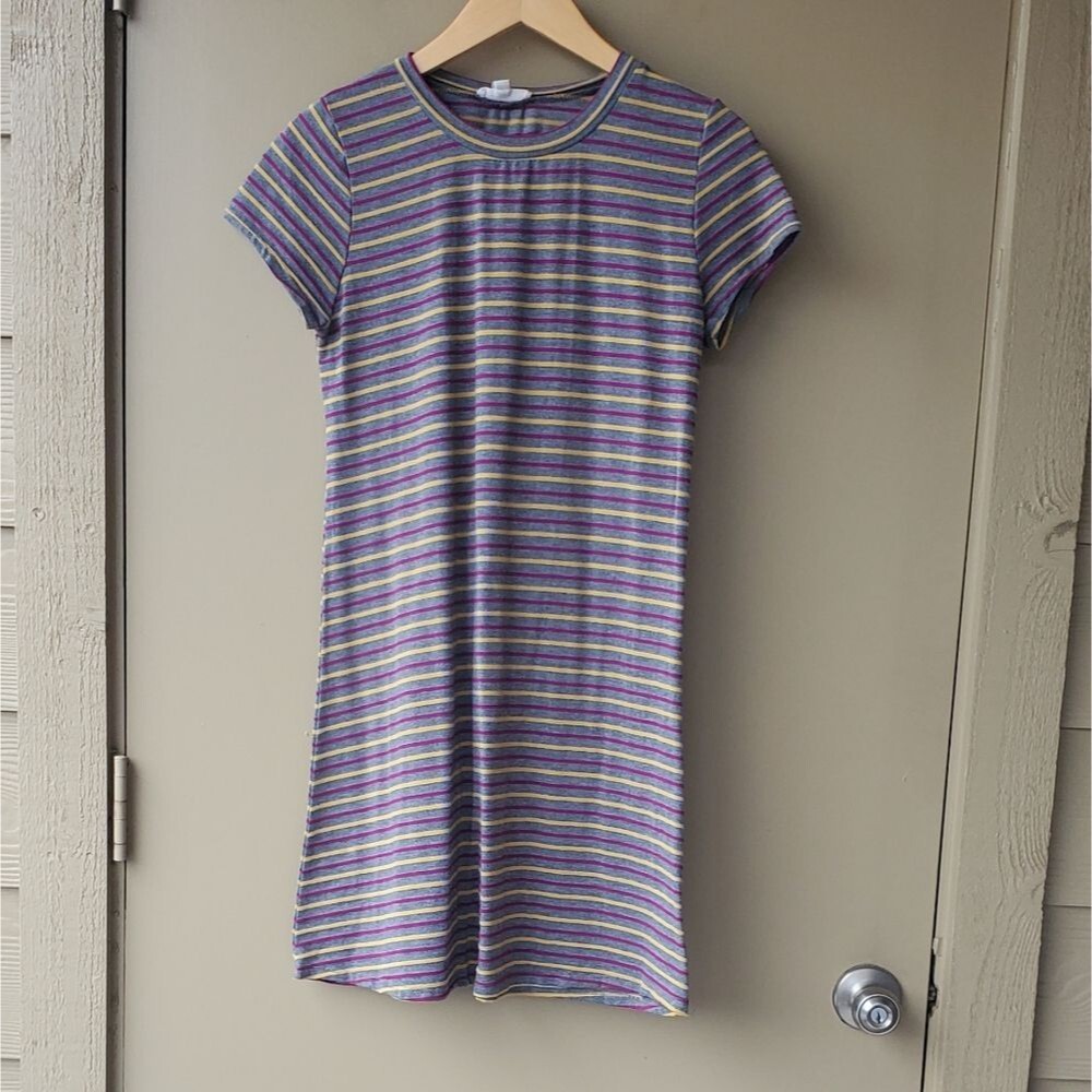 Rolla Coster Purple Striped Tee Shirt Dress